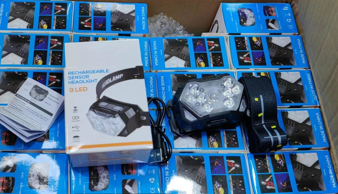 LATARKA CZOŁOWA CZOŁÓWKA LED MOCNA AKUMULATOROWA CZUJNIK RUCHU USB 9 LED Marka inna