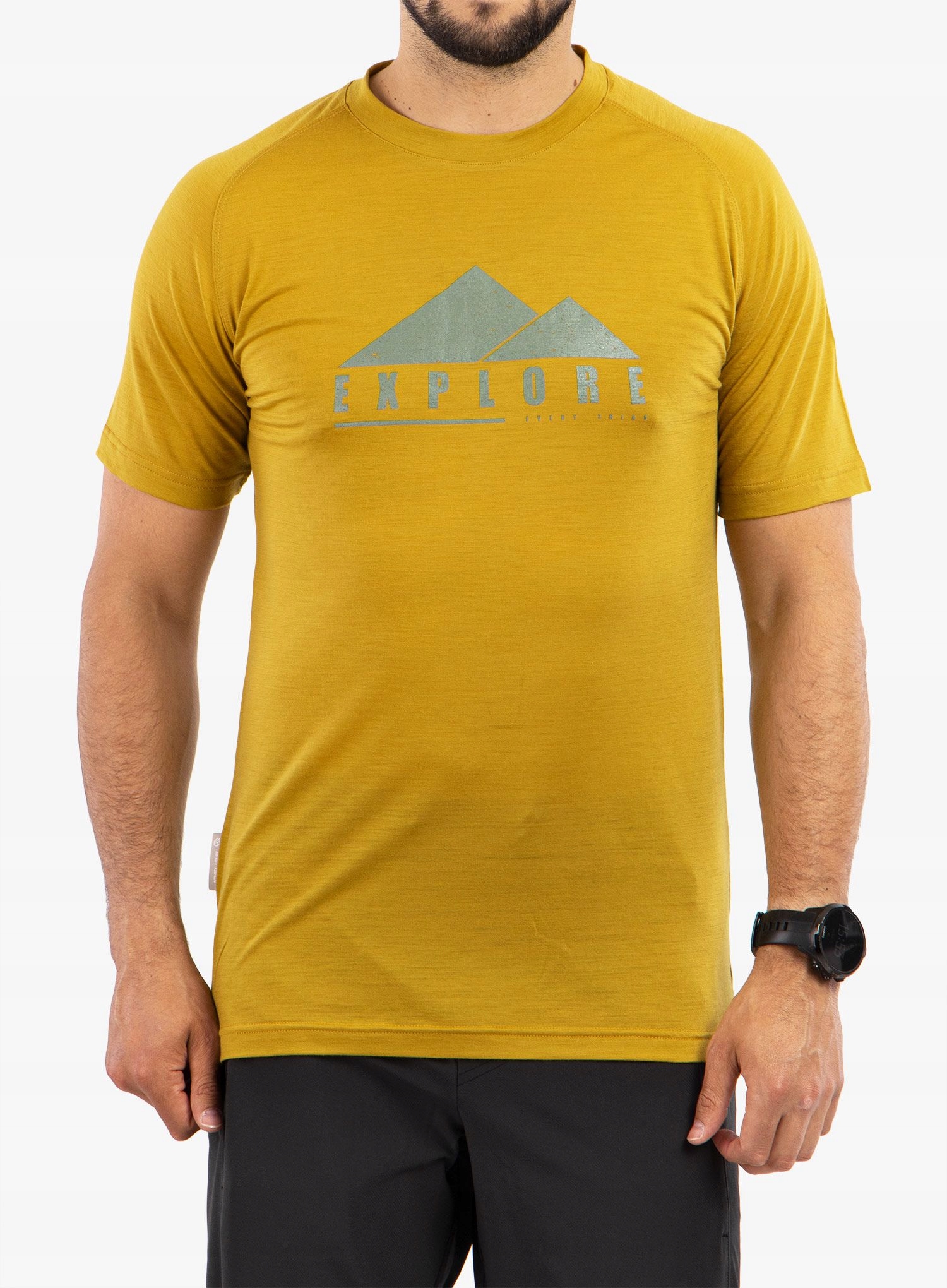 Tričko s potiskem Sensor Merino Air Pt Explore hořčicové XXL