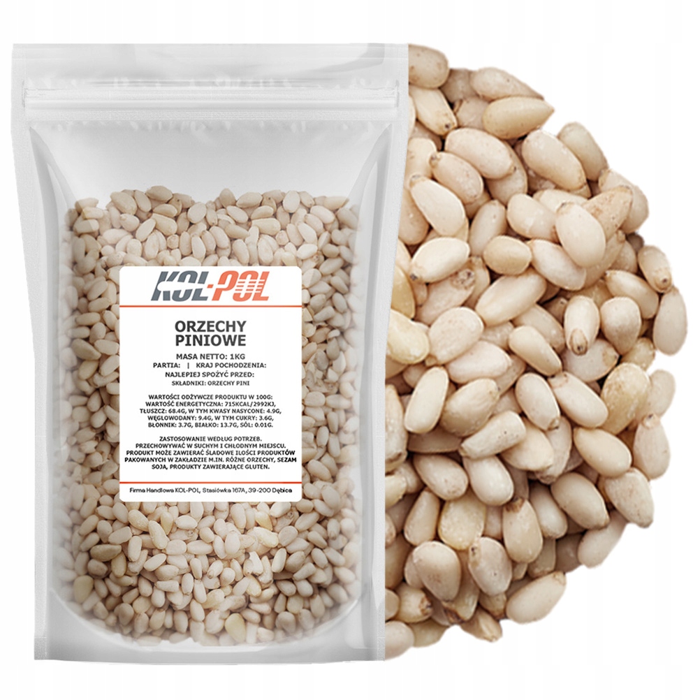 Orzechy Piniowe 1kg Orzeszki pini naturalne Kol-pol