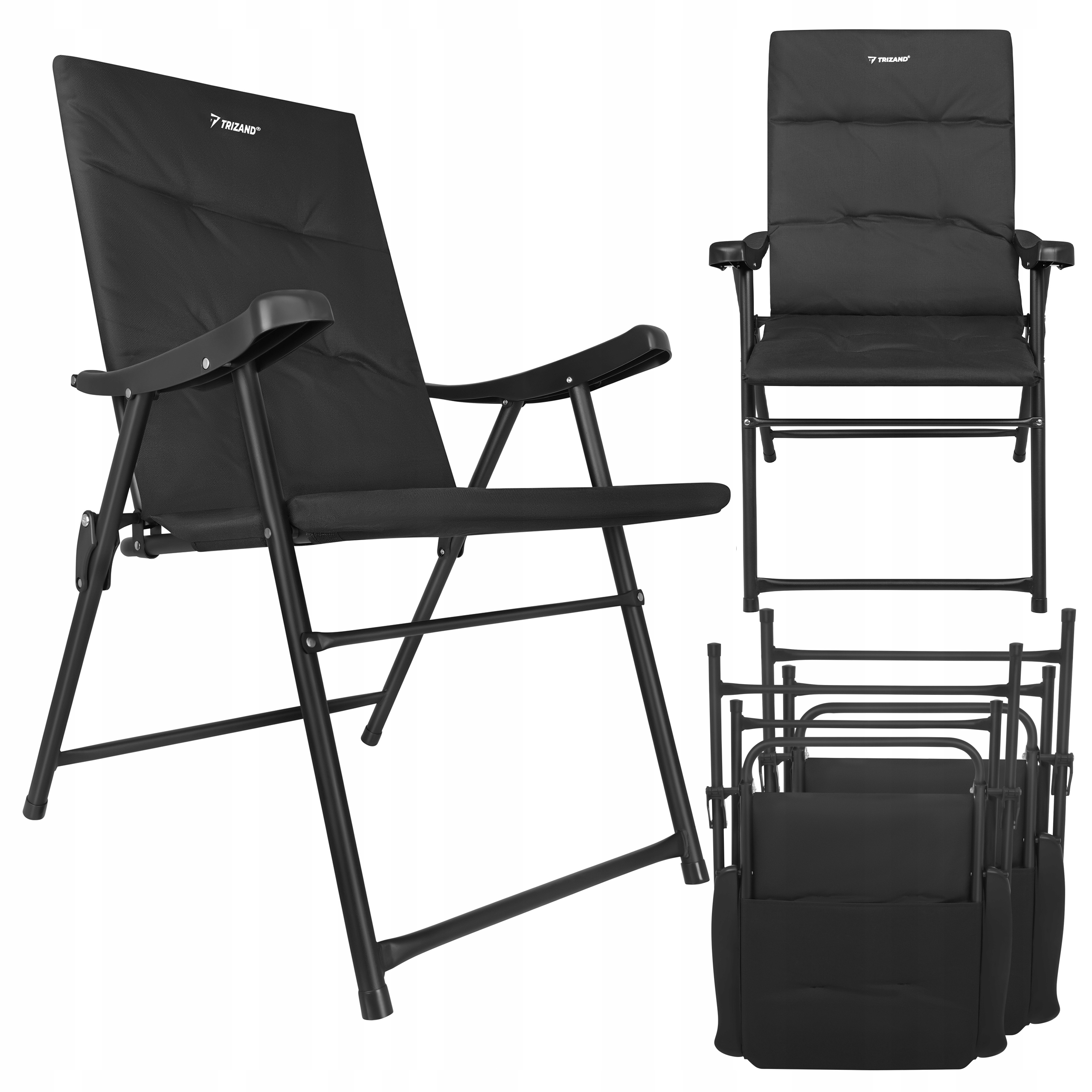 Skládací zahradní turistické křeslo 2ks s kempingovým opěradlem Sada