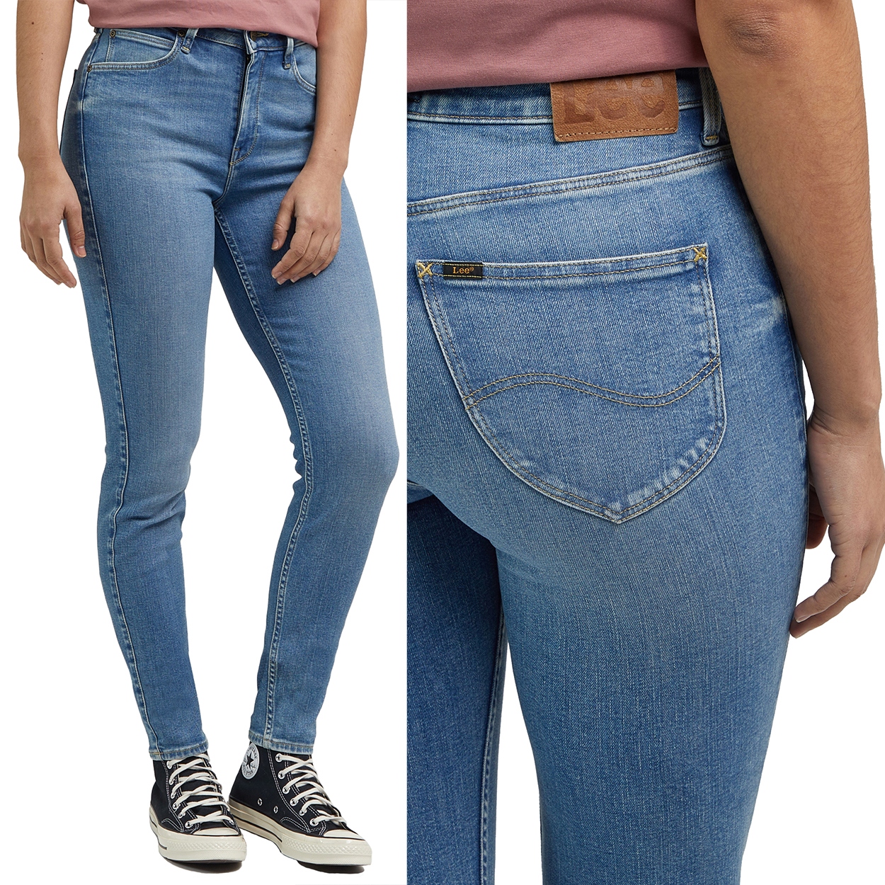 Lee Scarlett High Storms Vysoké Dámské Džínové Kalhoty Úzké Nohavice W27 L33