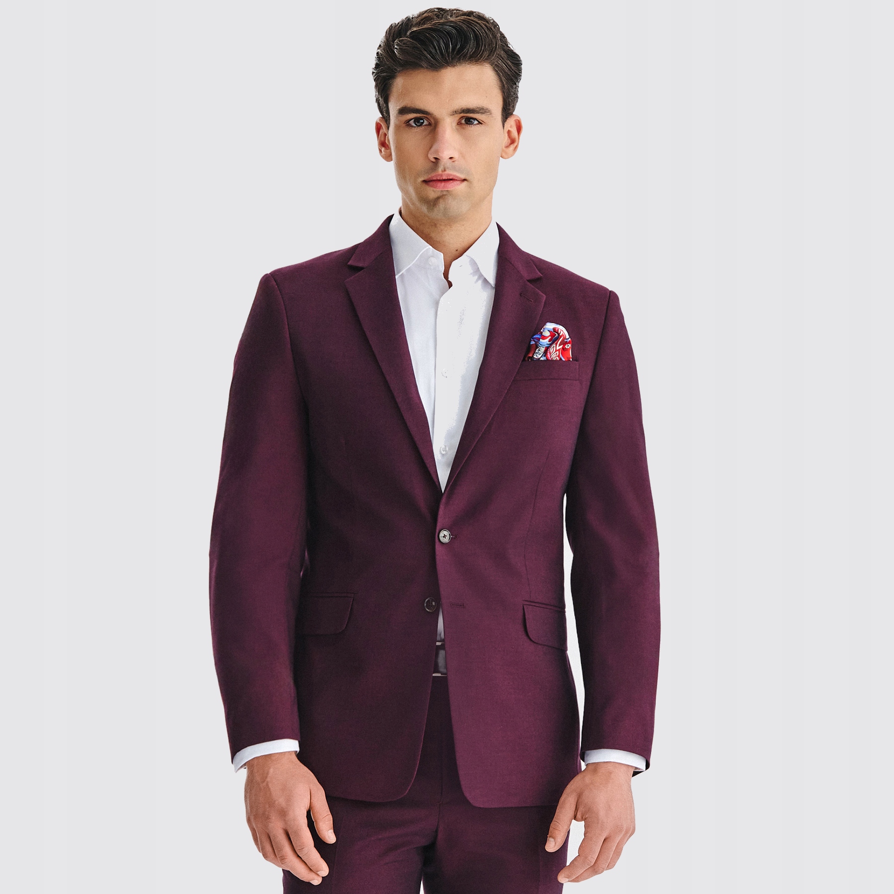 Elegantní bordó sako bunda Slim Fit Pako Lorente vel