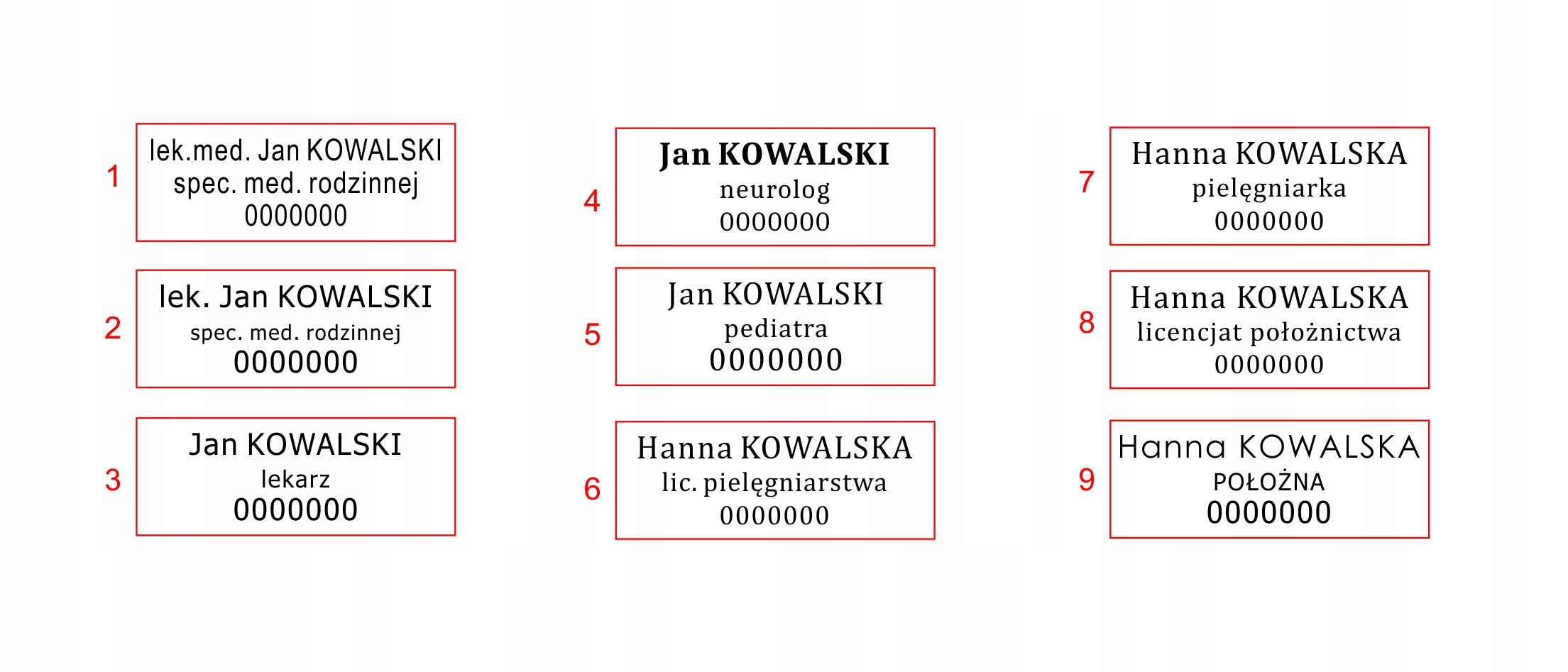 

Pieczątka lekarska lekarz pielęgniarka