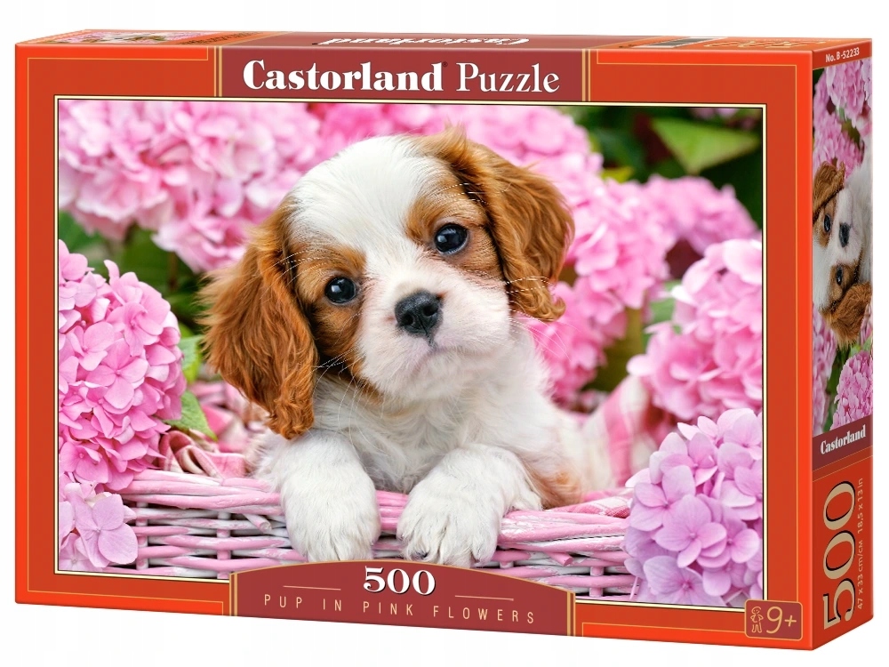 PUZZLE 500 EL SZCZENIAK W KWIATACH PIES PIESEK CASTORLAND