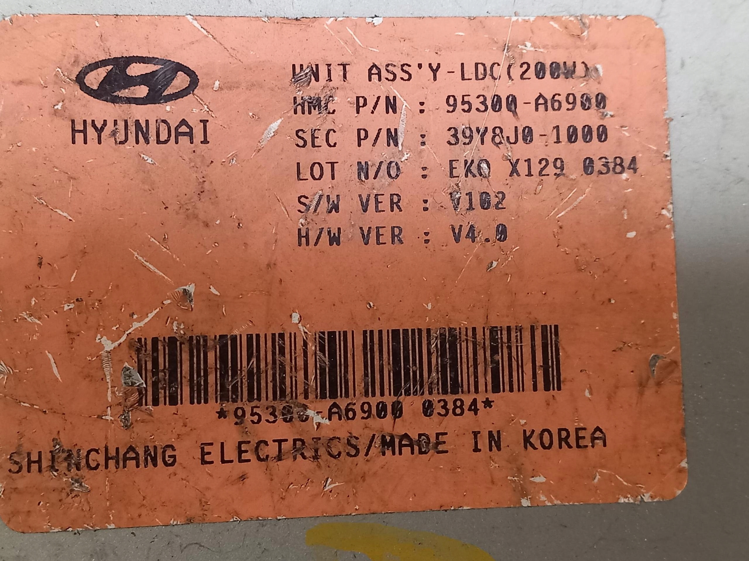 control unit module UNIT ASSY HYUNDAI I30 II 95300-A6900 12-17