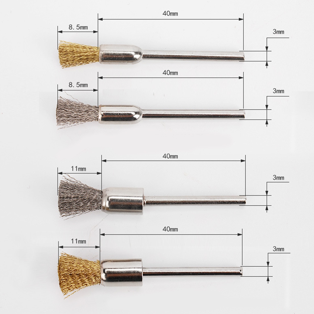 SZCZOTKA DO CZYSZCZENIA KOŃCÓWKI DRUTU STALOWEGO DO WIERTARKI 15 SZT Marka bez marki