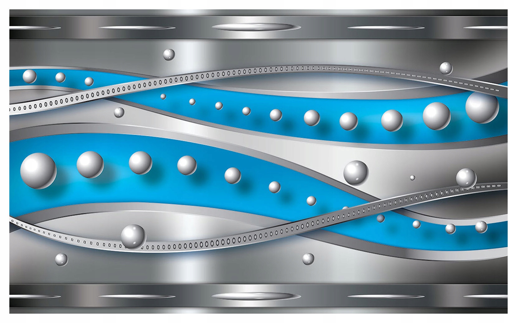 Vliesová fototapeta Kovové vlny Strieborné sféry Abstrakcia 416x254 lepidlo