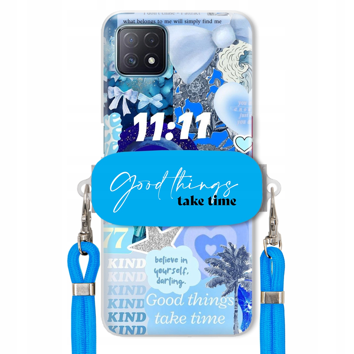 Puzdro pre Oppo A72 5G Držiak vodítko Crossbody Good Things Take Time Lata