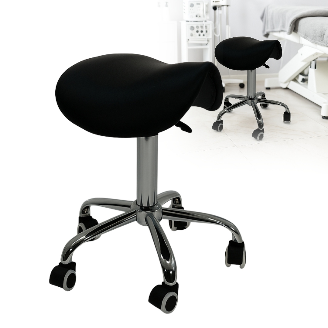 Taboret Kosmetyczny Rodeo Siodło Czarny Hoker