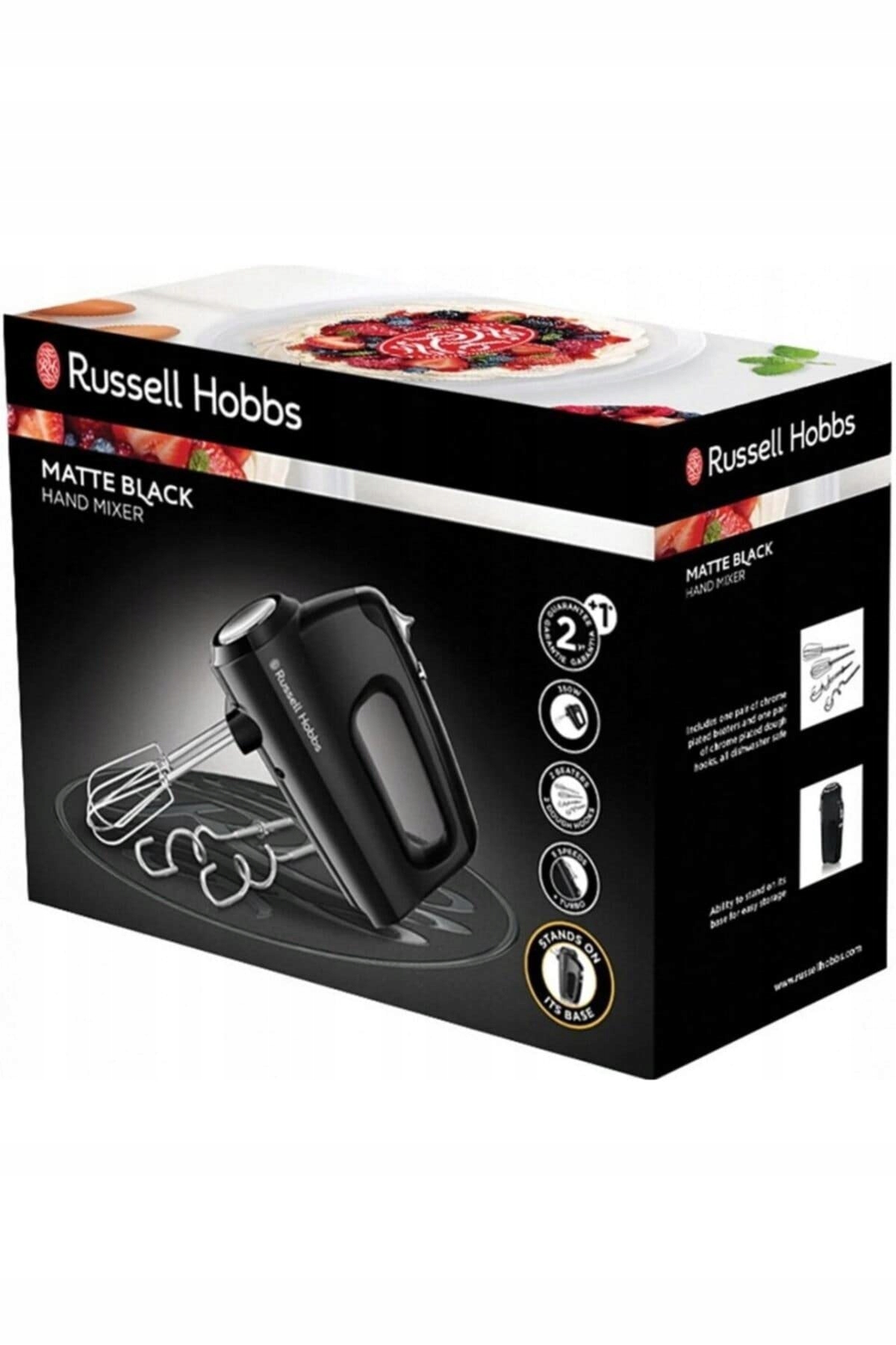 RUSSELL HOBBS Mikser Ręczny Czarny 5 Prędkości Turbo Funkcja 24672-56 — miniatura 2