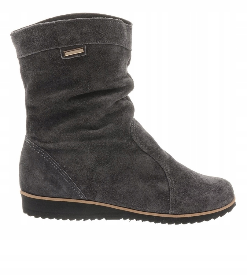 

Botki Emi Skóra 100% Koturna Ocieplane Szary 41