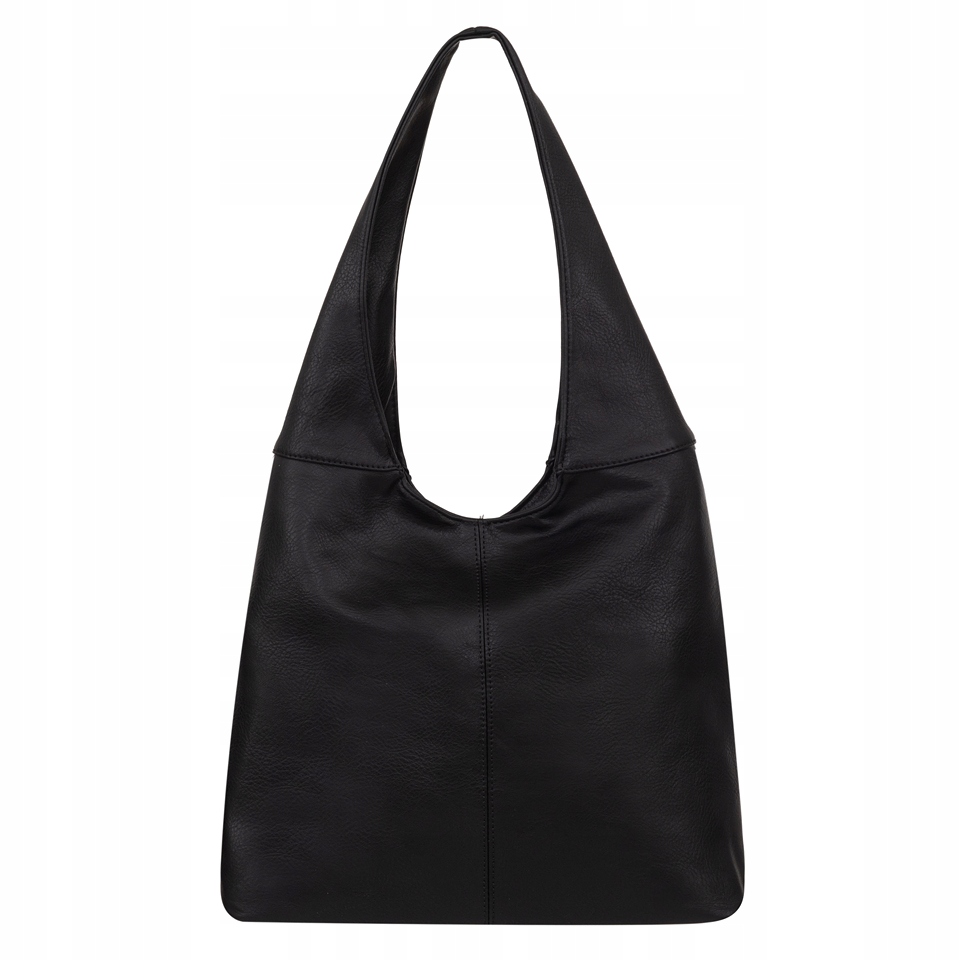 CZARNA TOREBKA WOREK SKÓRZANA TORBA SHOPPER KLASYCZNA TOREBKA MIĘKKA SKÓRA