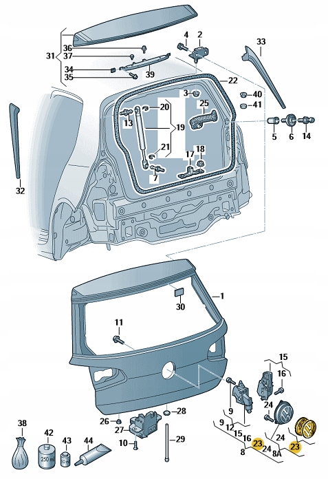 EMBLEMAT TYŁ ZNACZEK VOLKSWAGEN CHROM VW GOLF VII Marka Volkswagen