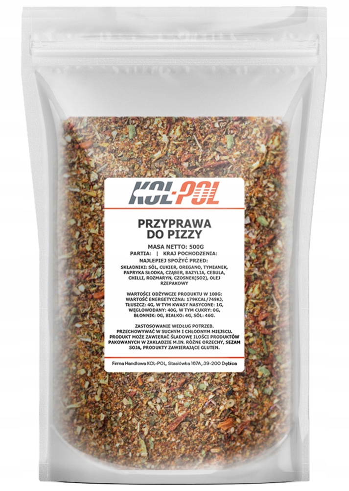 PRZYPRAWA DO PIZZY 500g Aromatyczna mieszanka Stan opakowania oryginalne