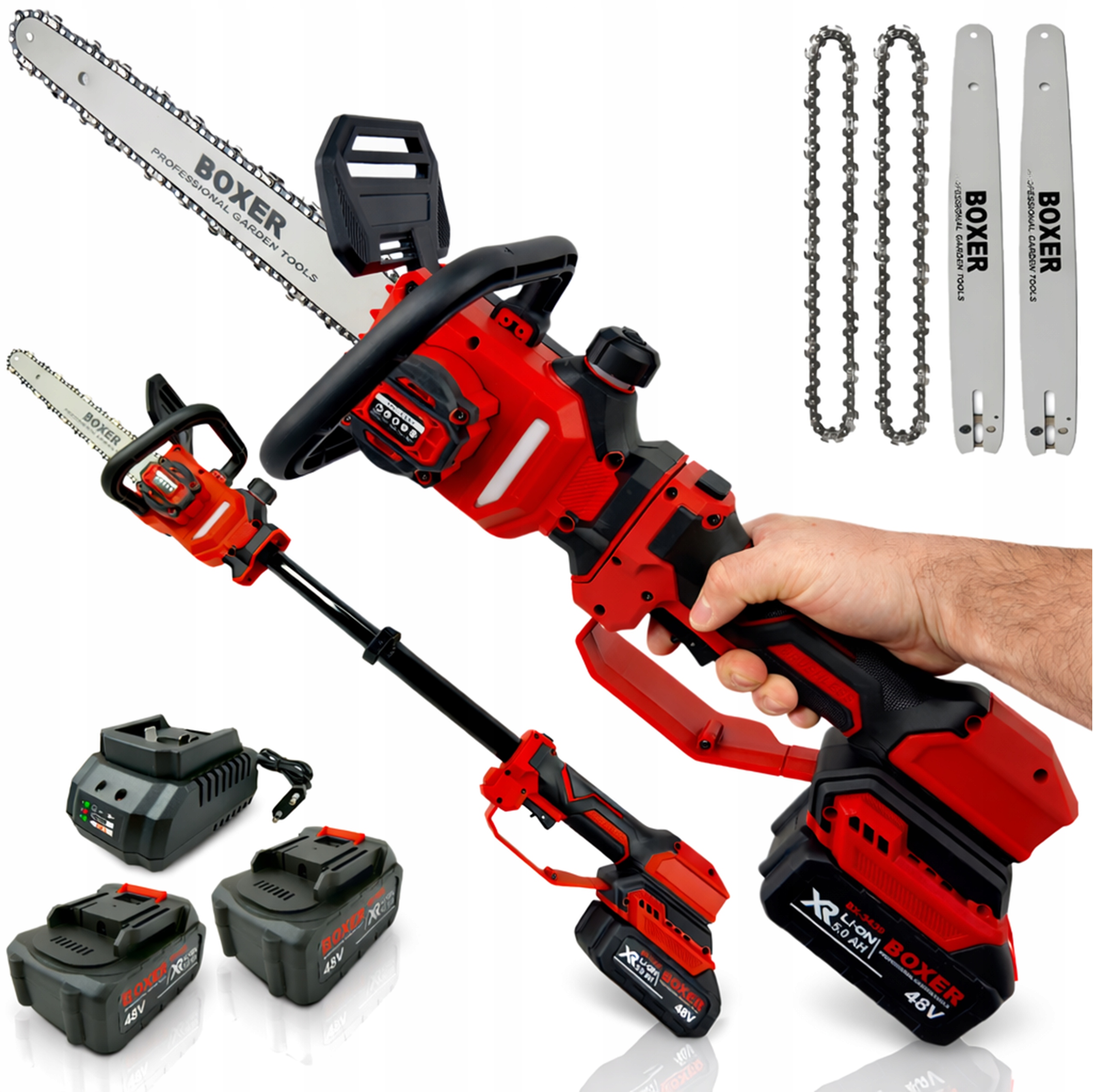 Pilarka Akumulatorowa Teleskopowa 48V Boxer 12" 2 Akumulatory Walizka