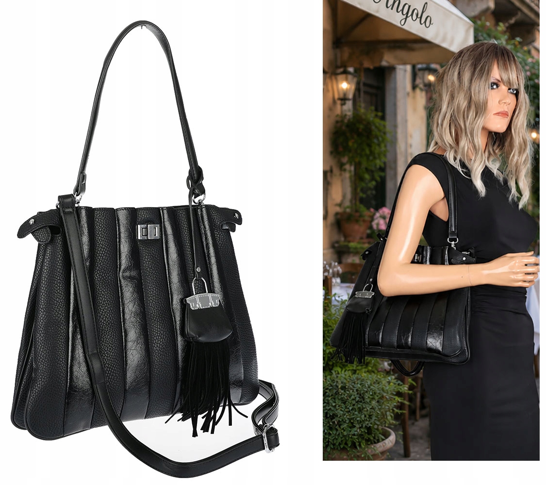 Dámská kabelka Přes Rameno Kufřík Shopper Taška přes rameno MC682 Černá
