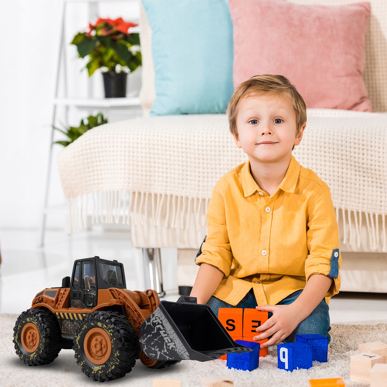 SAMOCHÓD AUTO BUDOWLANE Z NAPĘDEM KOPARKA ŁADOWARKA ŚWIATŁO DŹWIĘK Bohater brak