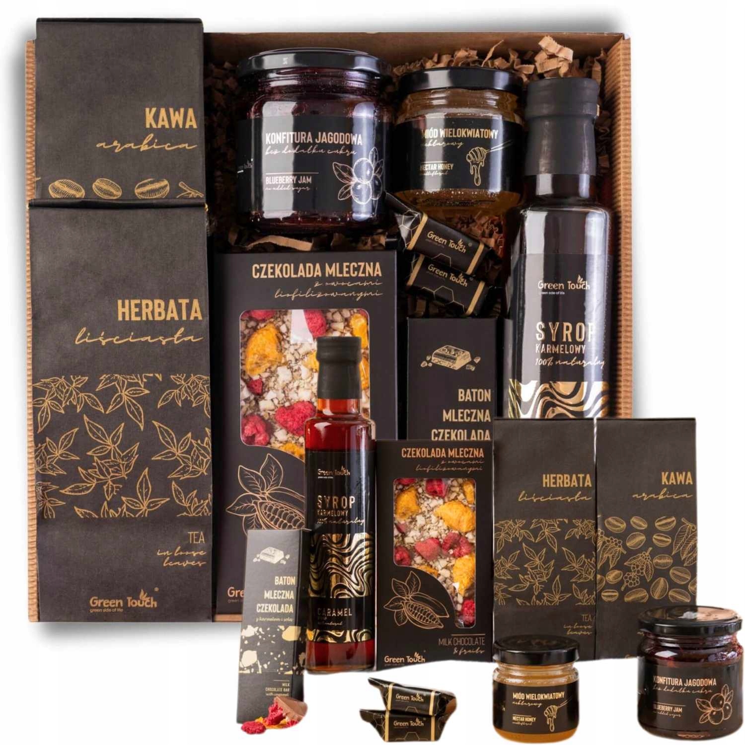 Kosz Prezentowy Czekolada Zestaw Herbata Kawa Na Wielkanoc Upominek