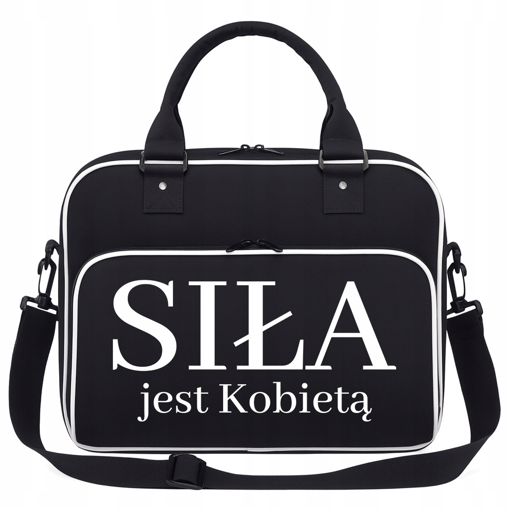 Torba Czarna Siła Jest Kobietą Pojemna Na Siłownie Trening Fitness Pilates