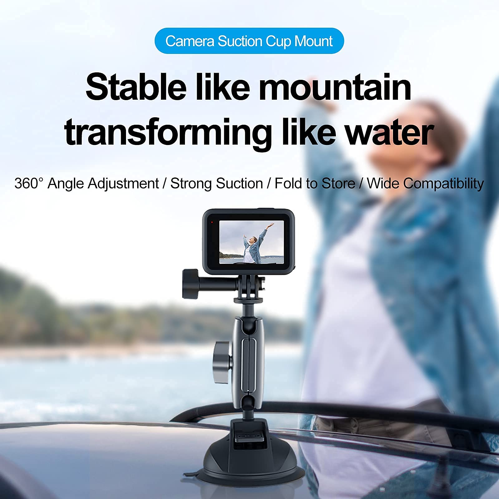 TELESIN Uchwyt Samochodowy Do Kamer Sportowych GoPro DJI Insta360 Telefony — miniatura 2