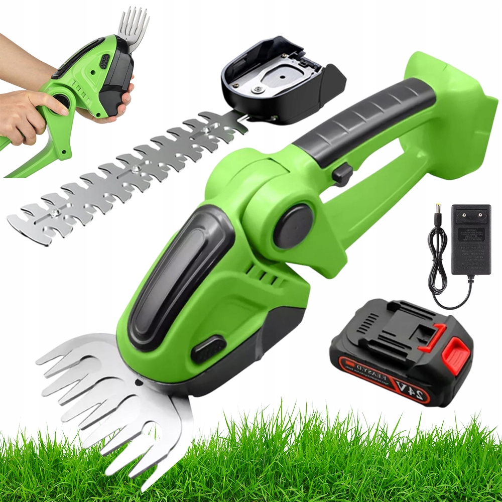Nożyce Do Trawy I Żywopłotu Akumulatorowe Trymer Sekator 24V 2W1 1XAKU