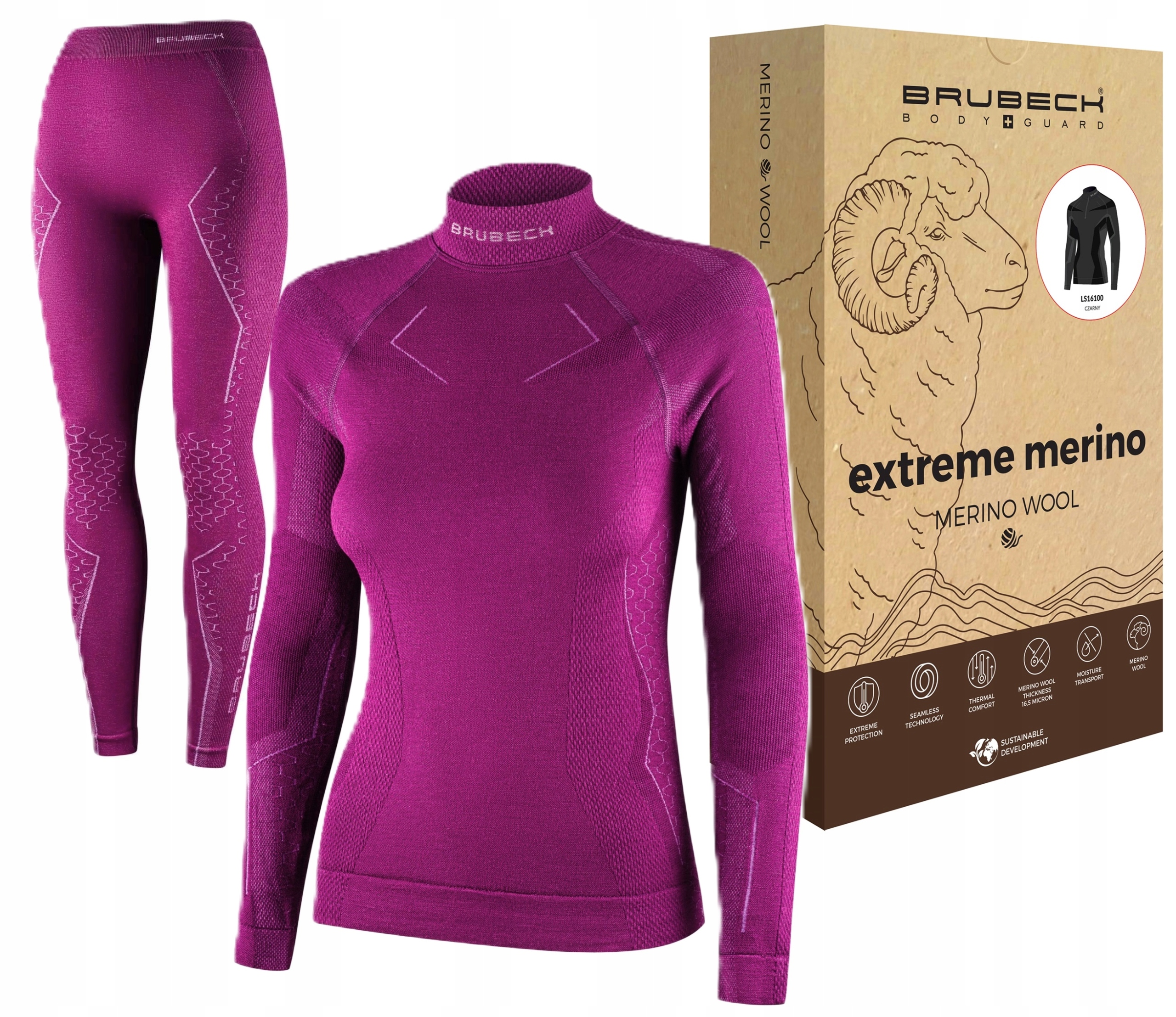Brubeck Bielizna Termoaktywna Do Wspinaczki Górskiej W Zimę Ciepła Do -30°C
