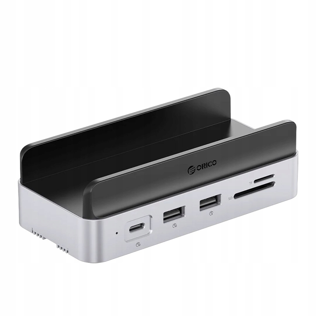 Dokovací stanice 10v1 pro Mac mini M.2 Usb-c Usb-a Hdmi RJ45 Sd/tf stříbrná