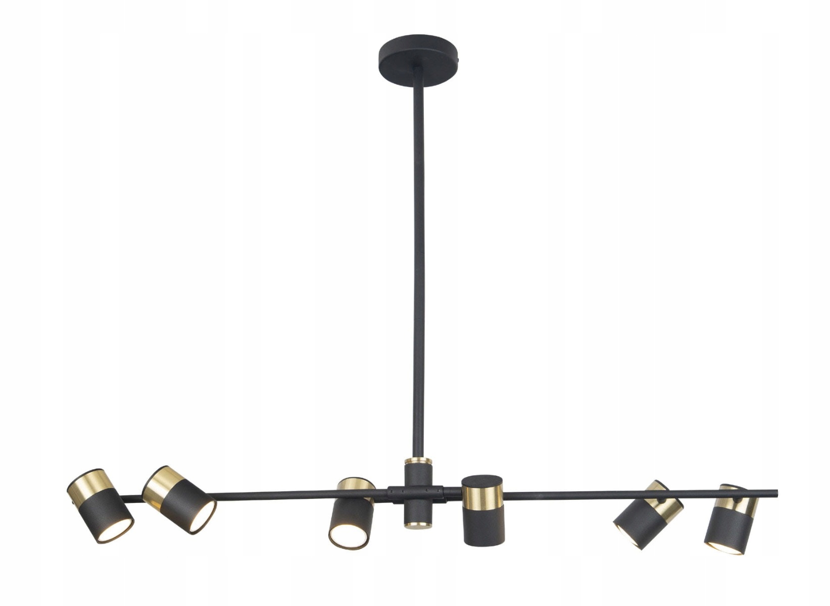 Lampa wisząca czarna złota 6 reflektorów nad stół wyspę do jadalni Maxlight