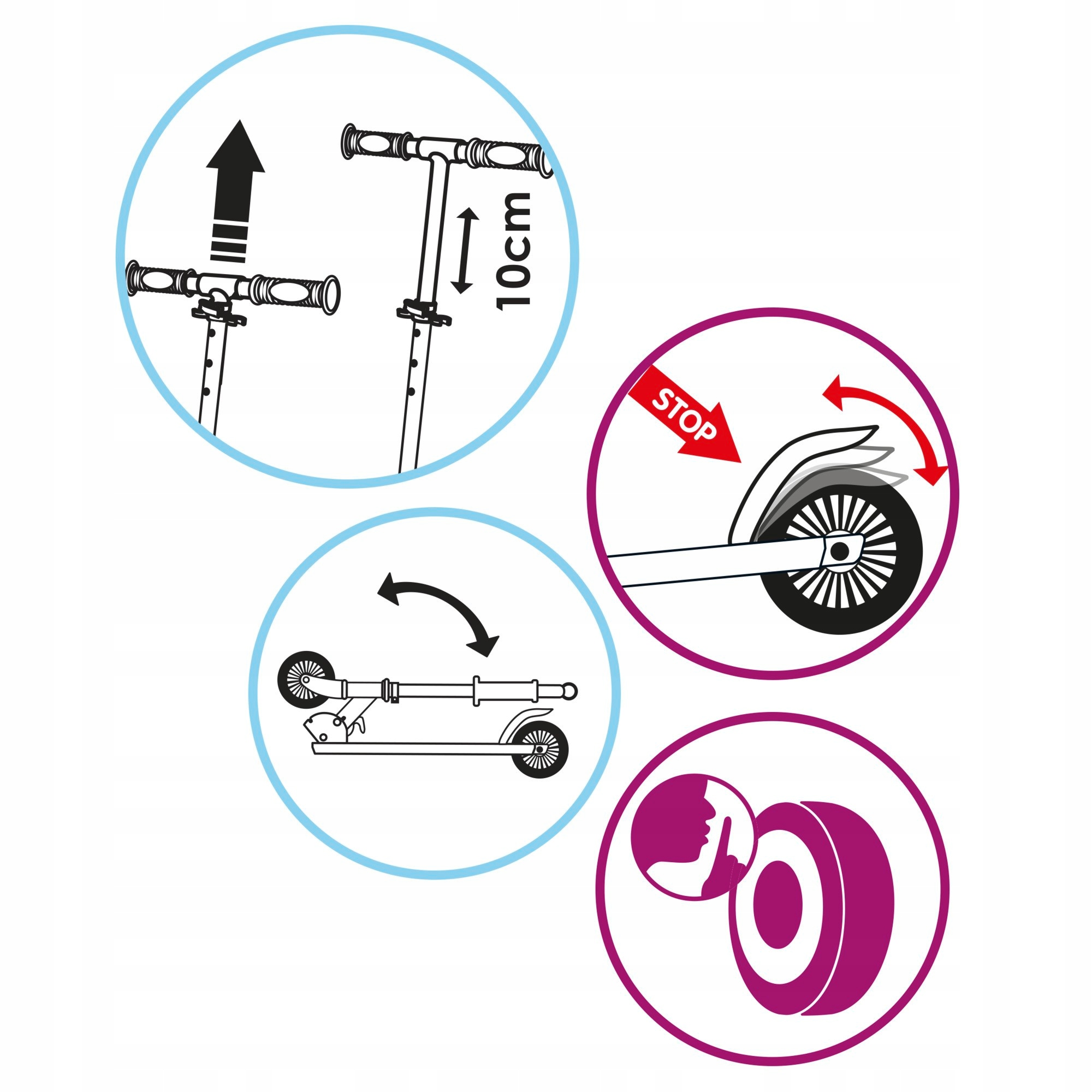 HULAJNOGA DWUKOŁOWA SKŁADANA REGULOWANA KIEROWNICA HAMULEC KRAINA LODU Marka Smoby