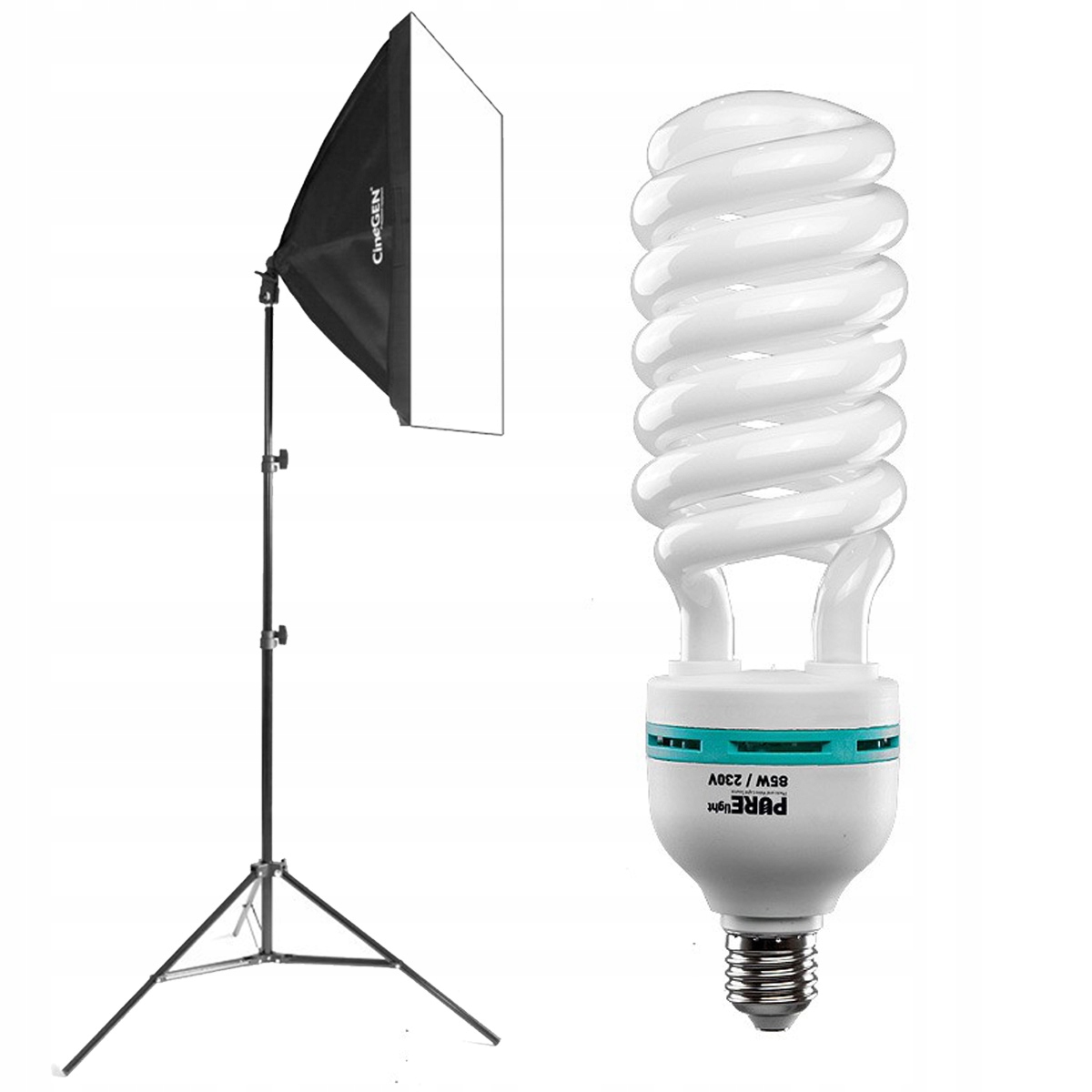 LAMPA FOTOGRAFICZNA SOFTBOX 40X40 STATYW ŻARÓWKA