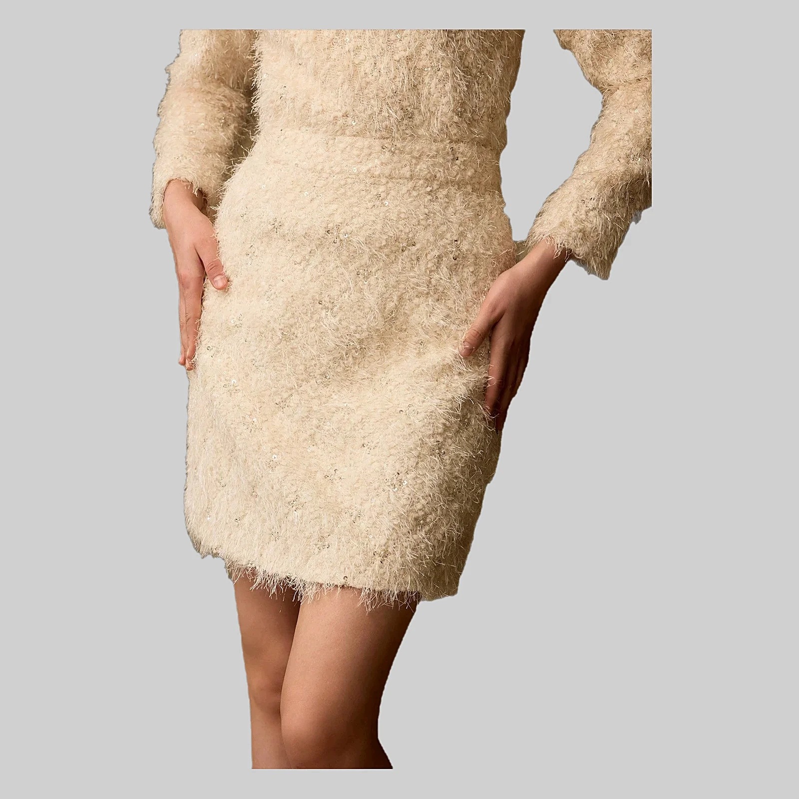 Elegantní texturovaná sukně zdobená korálky Mini S 36