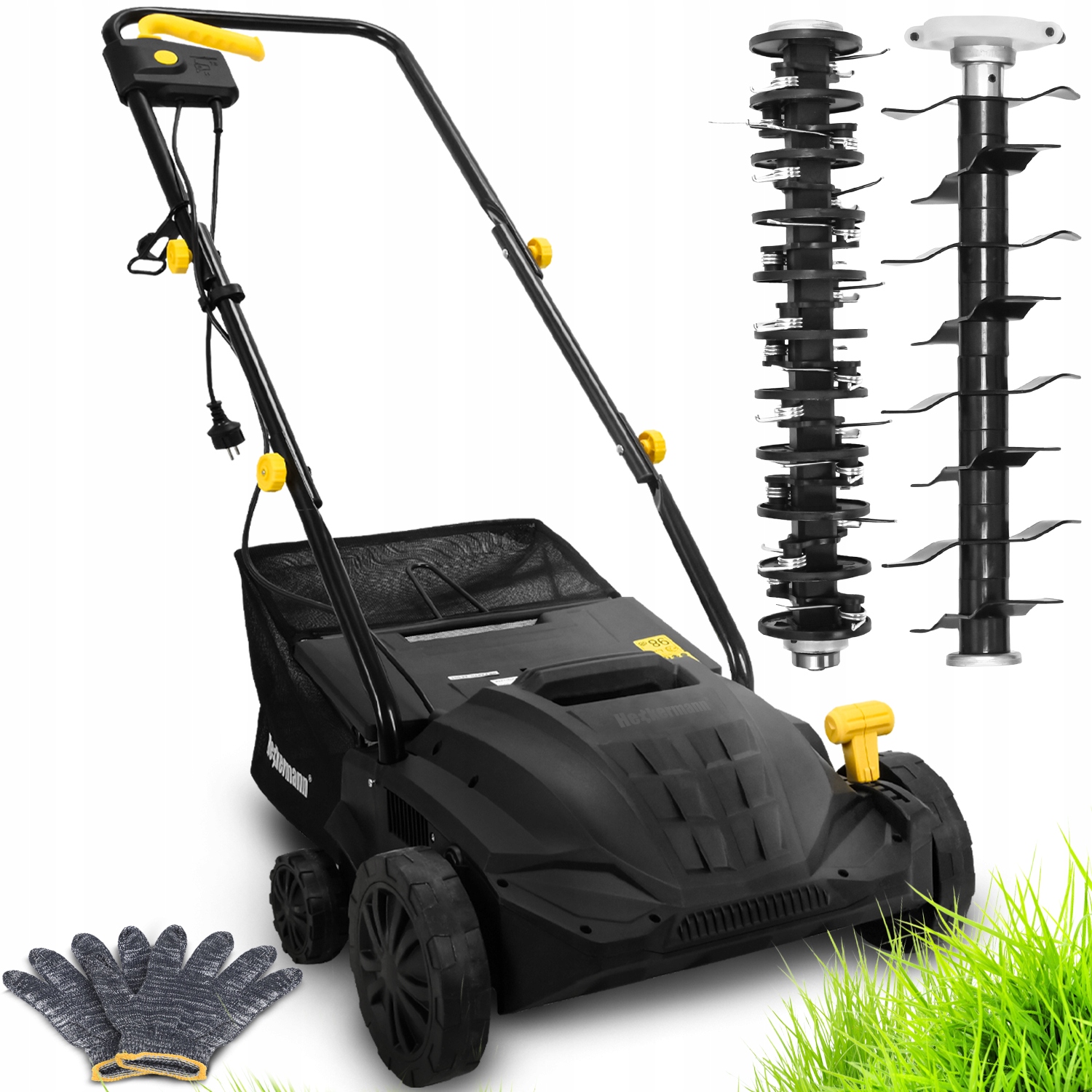 Wertykulator Aerator Elektryczny 3w1 Zestaw Z Koszem 30L 1500W 2 Wałki