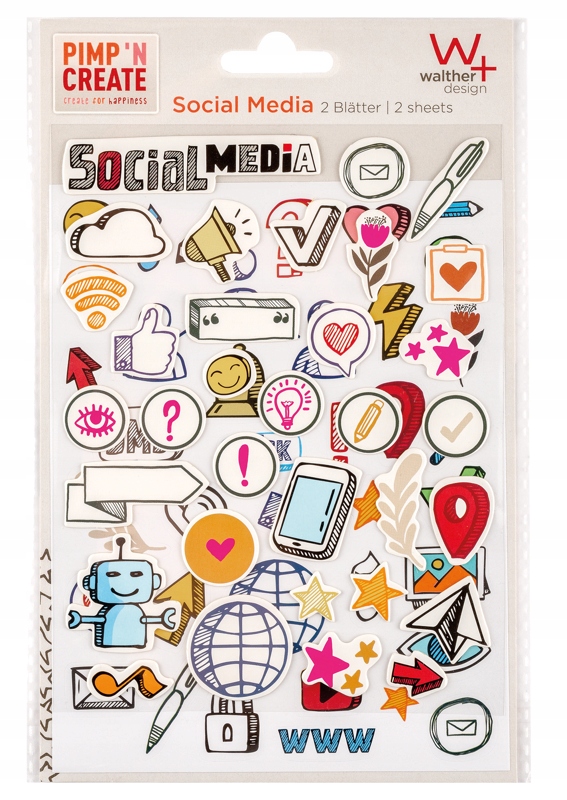naklejki Walther Adhesive sticker Social Media