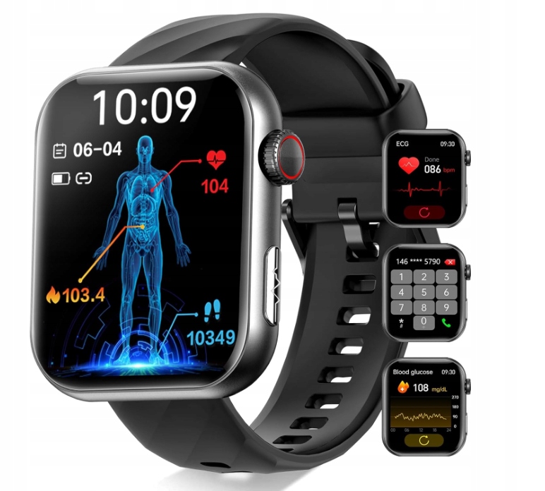 HighTatras Zegarek Smartwatch Kardiowatch Z15 pomiar cukru ekg Polskie Menu