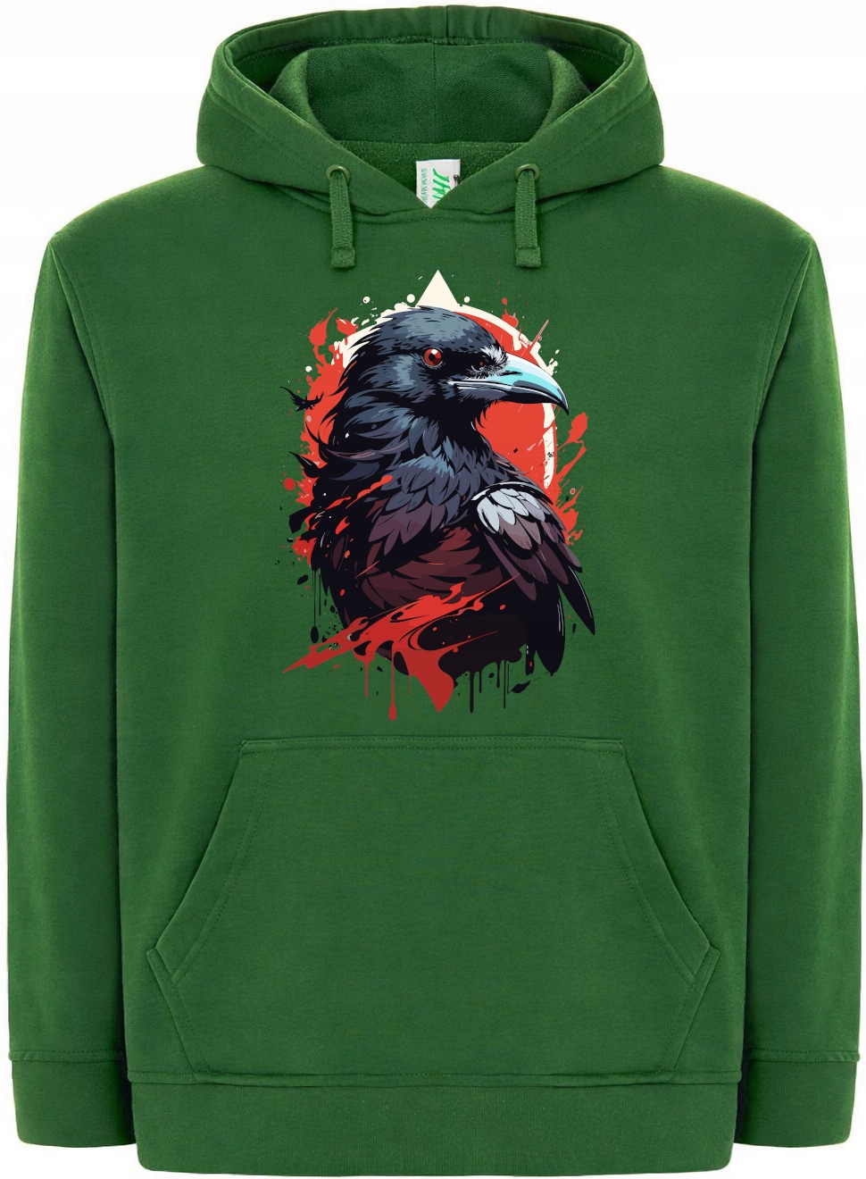 Mikina s kapucí Černý Havran Módní potisk r.XS