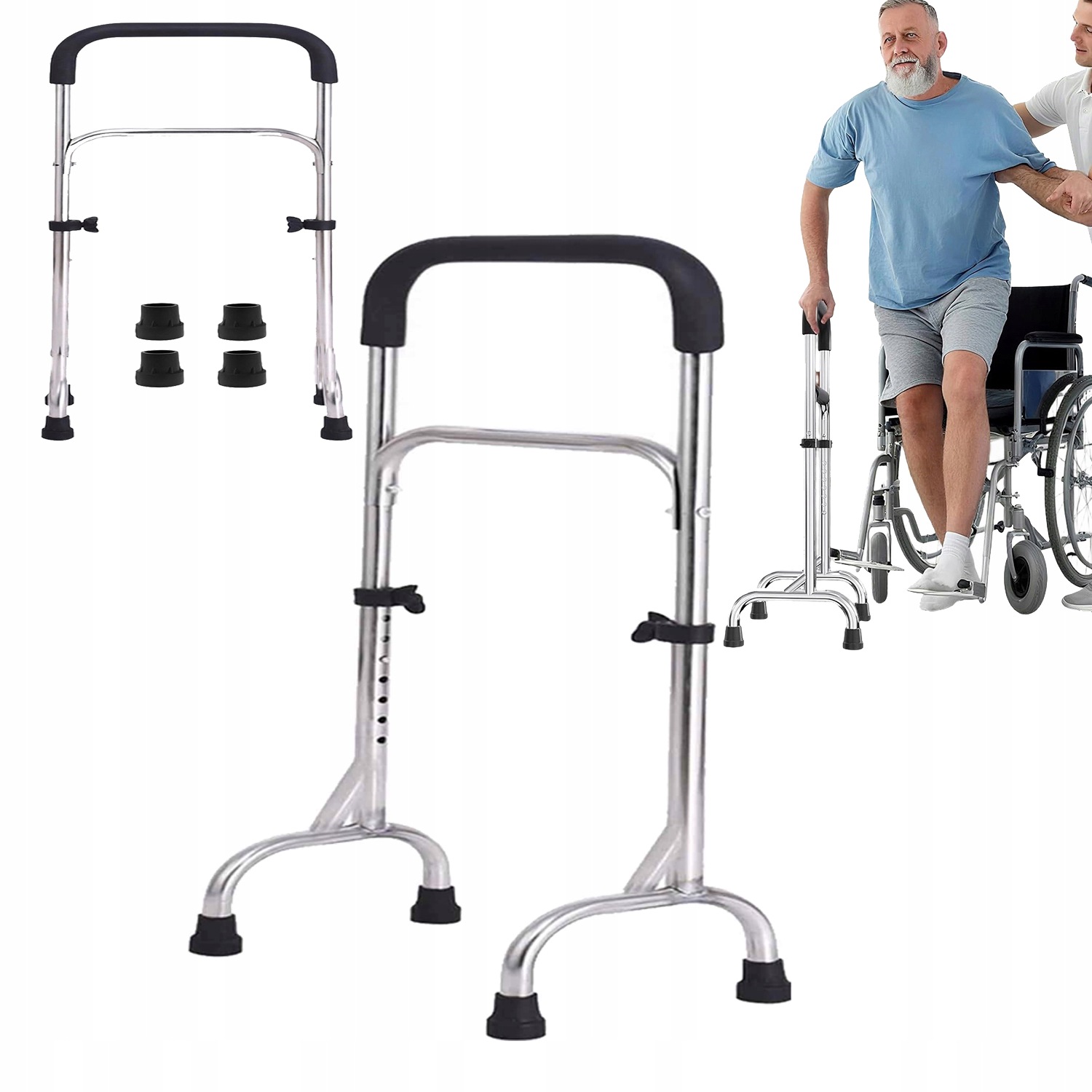 Uchwyt Do Wstawania Stabilny Regulowany 200 Kg Z Gumowymi Stopkami 78-89 CM