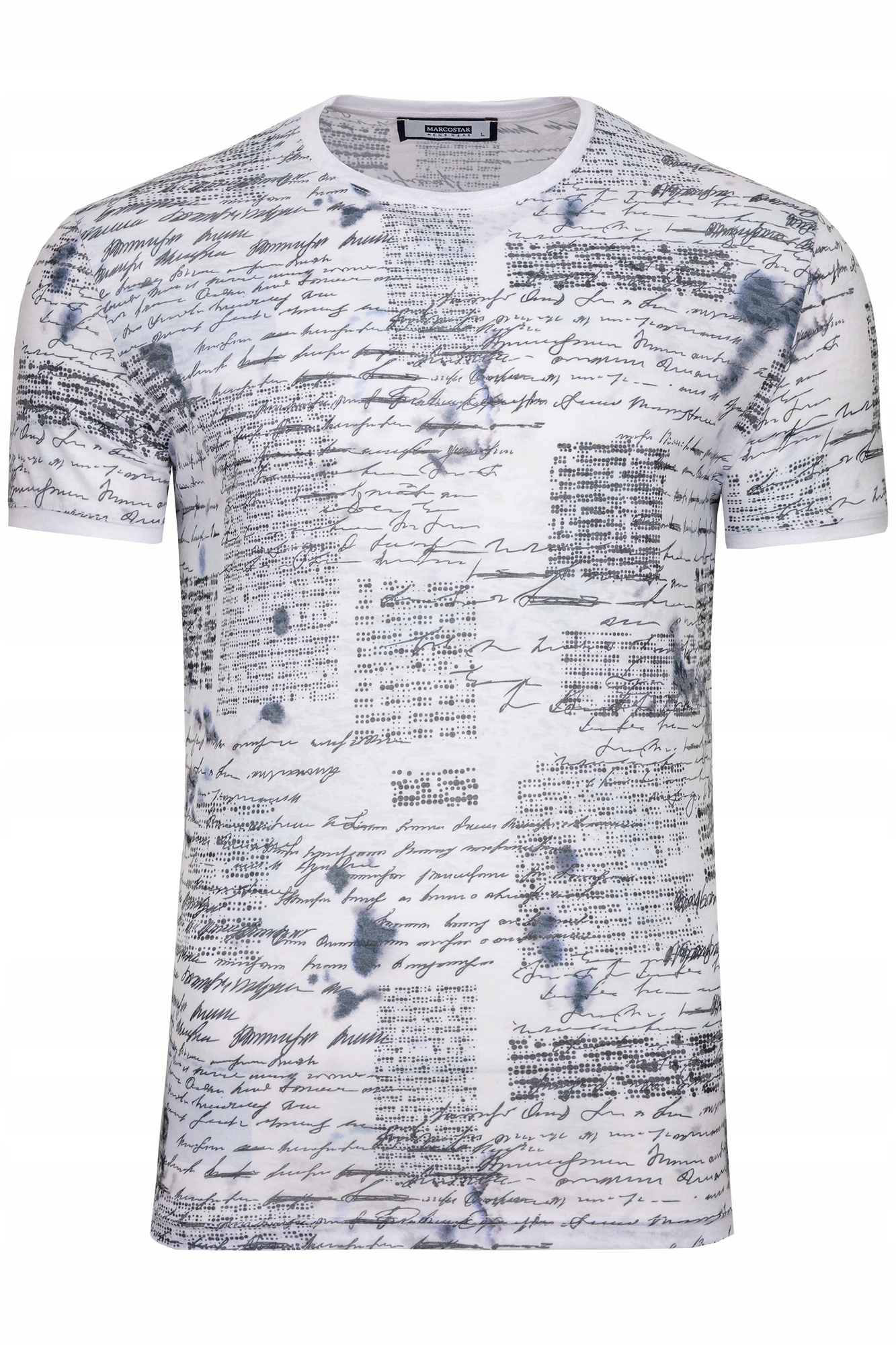 

Koszulka Męska Biała Przewiewna T-shirt Napisy: XL