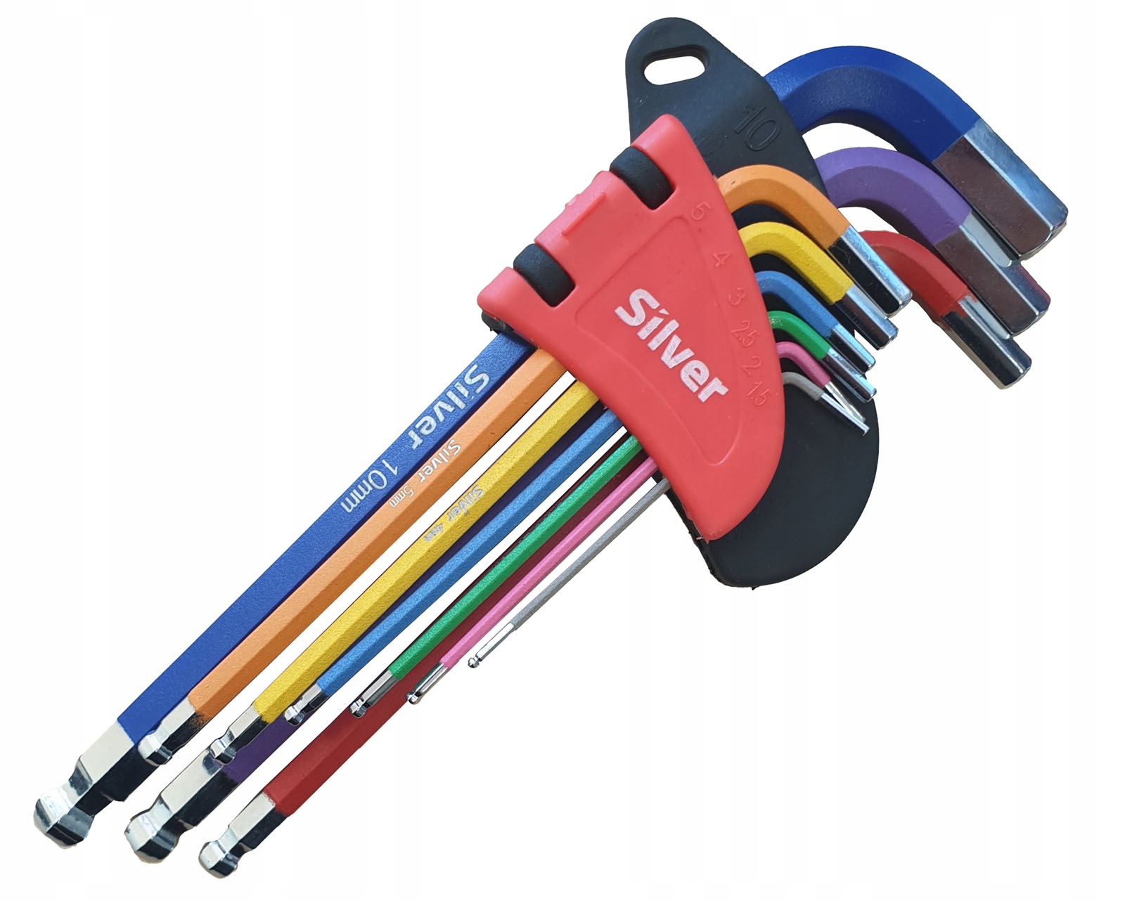 

Klucze imbusowe 1,5-10mm 9szt Kula Hex długie