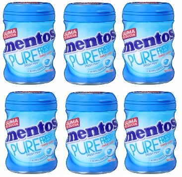 Levně 6x 60g žvýkačky Mentos Pure Fresh Mint v krabičce
