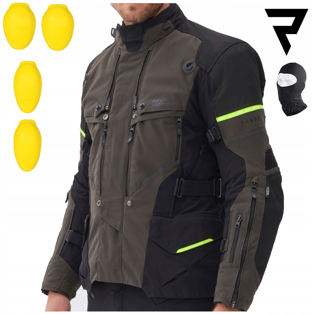 KURTKA MOTOCYKLOWA | REBELHORN RANGE | MĘSKA MEMBRANA OCIEPLINA + GRATISY