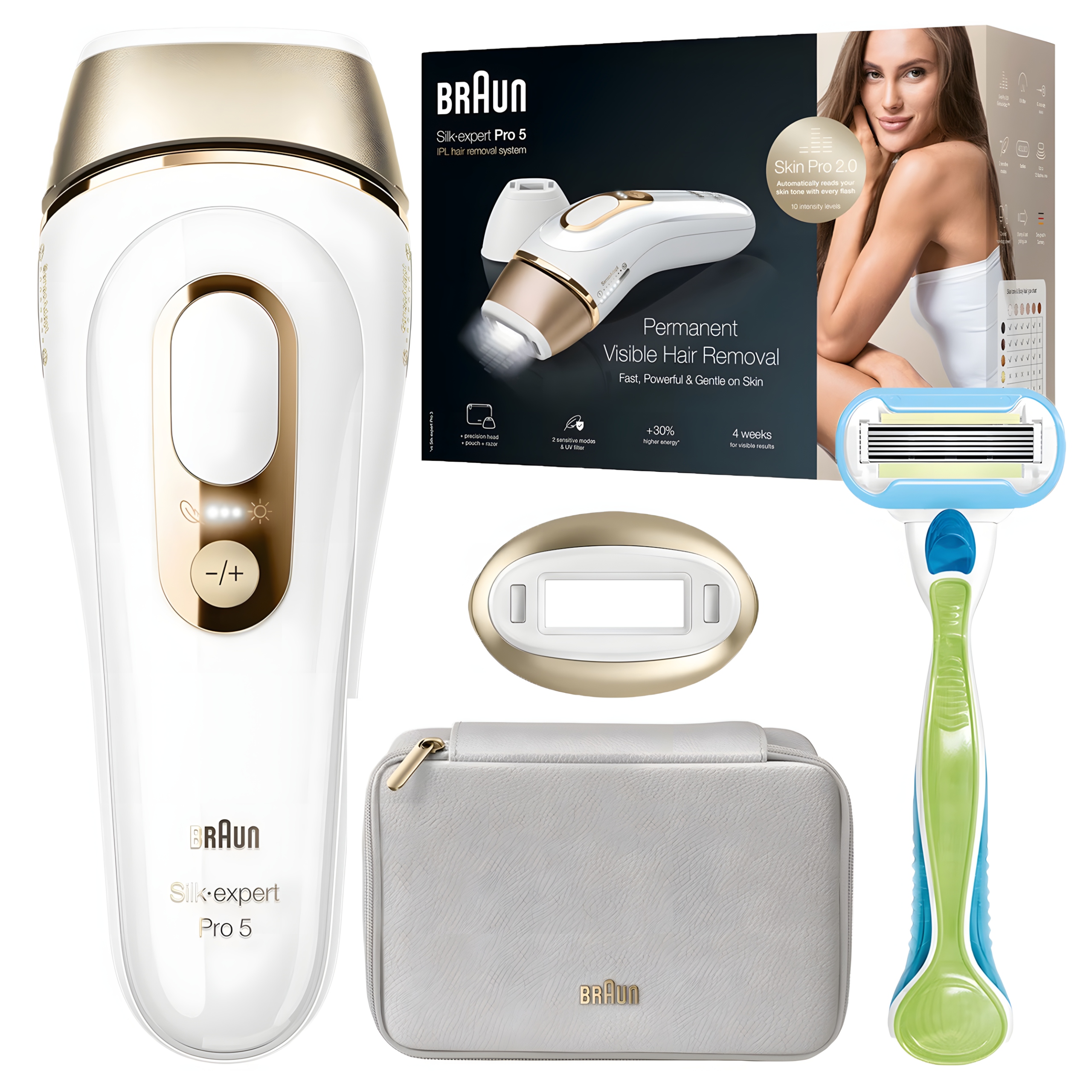 Braun Silk-expert Pro 5 PL5052 ipl depilátor 125 zábleskov/min kozmetická taška