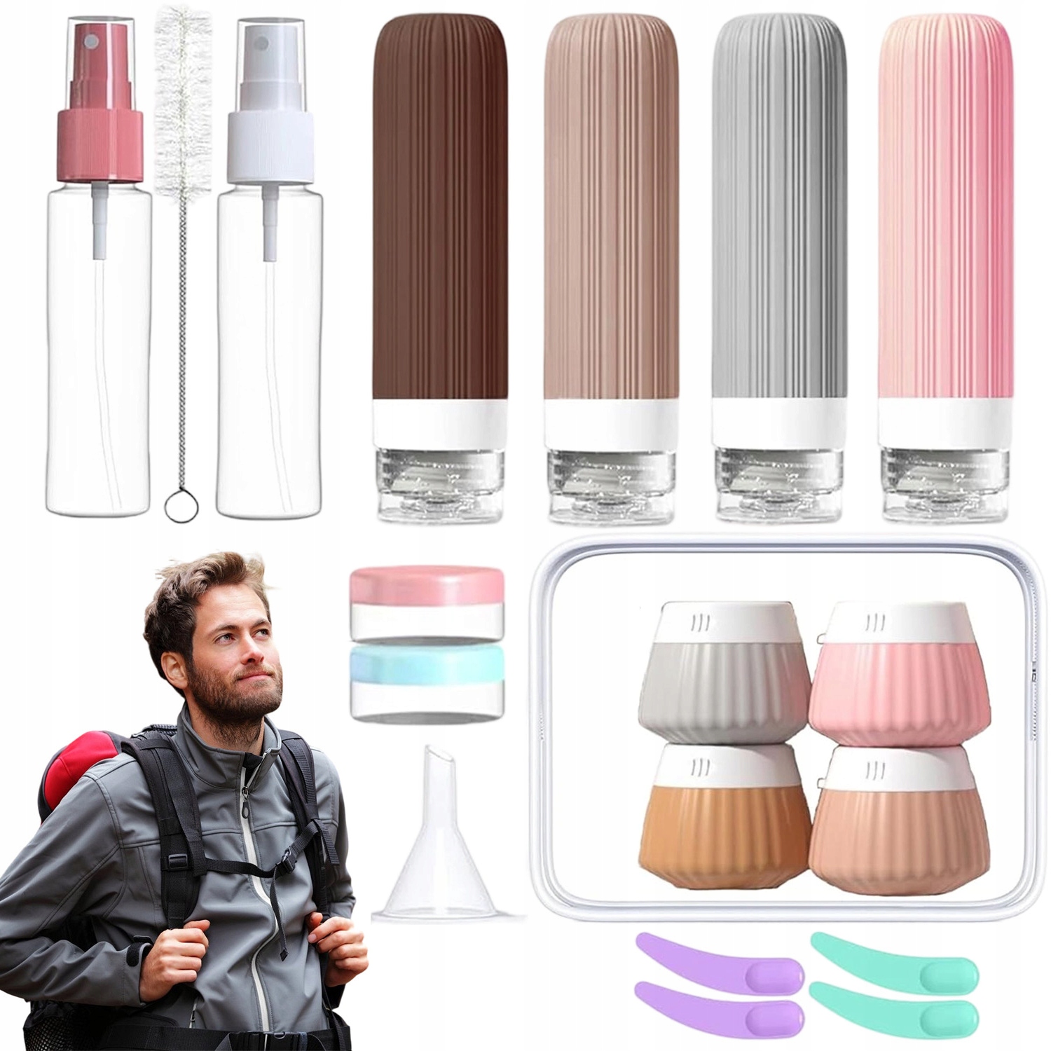 Zestaw Travel Bottle Na Szampon I Kosmetyki Szczelne Butelki