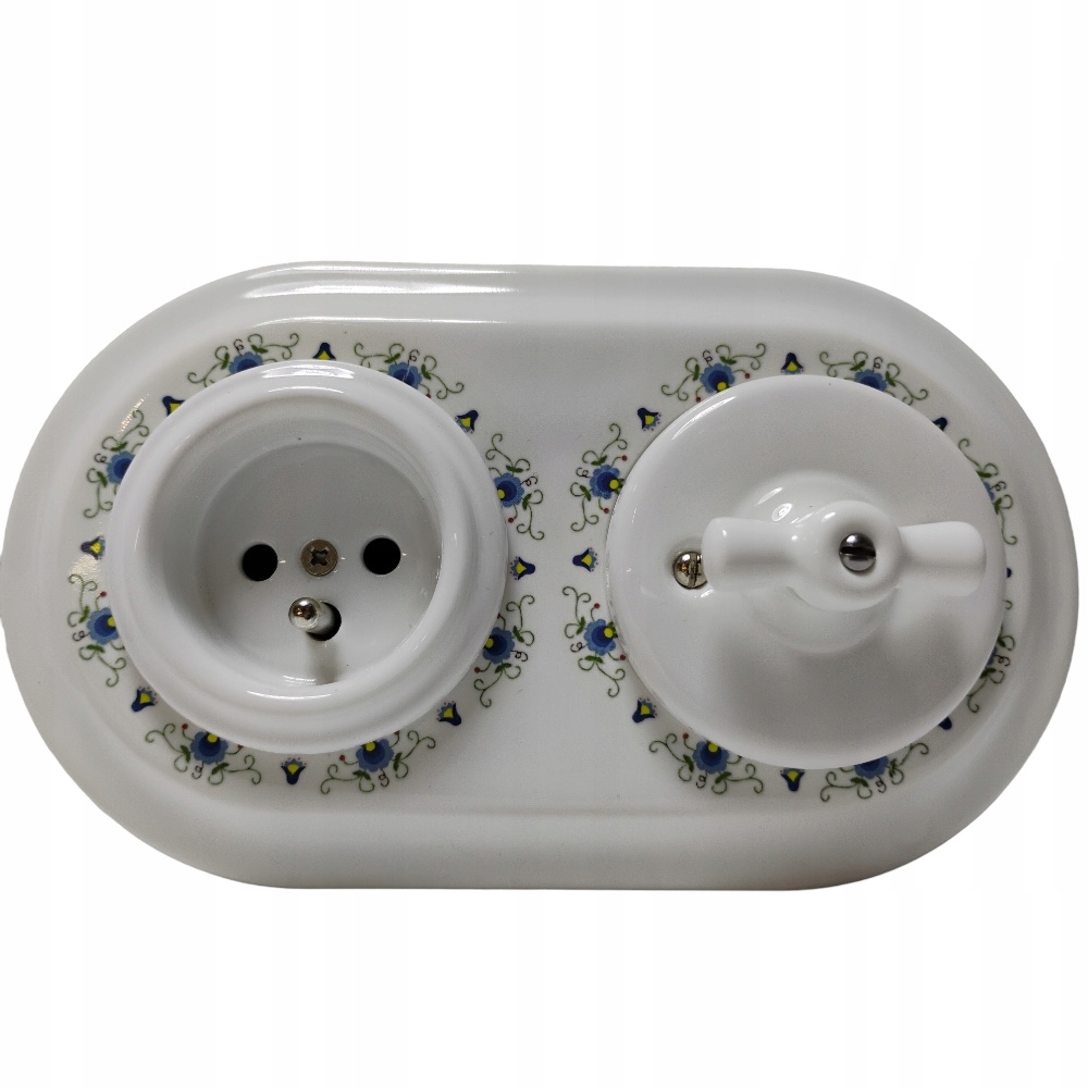Ramka ceramiczna do gniazd i włączników ANTICA FOLK RETRO biała 2 Rodzaj wyłącznik