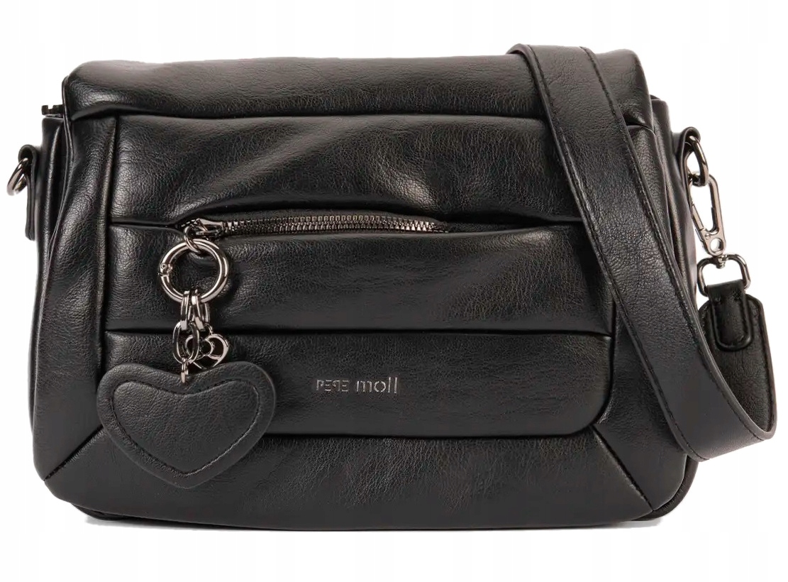 Pepe Moll černá dámská kožená kabelka přes rameno s kabelka přes rameno kabelkou