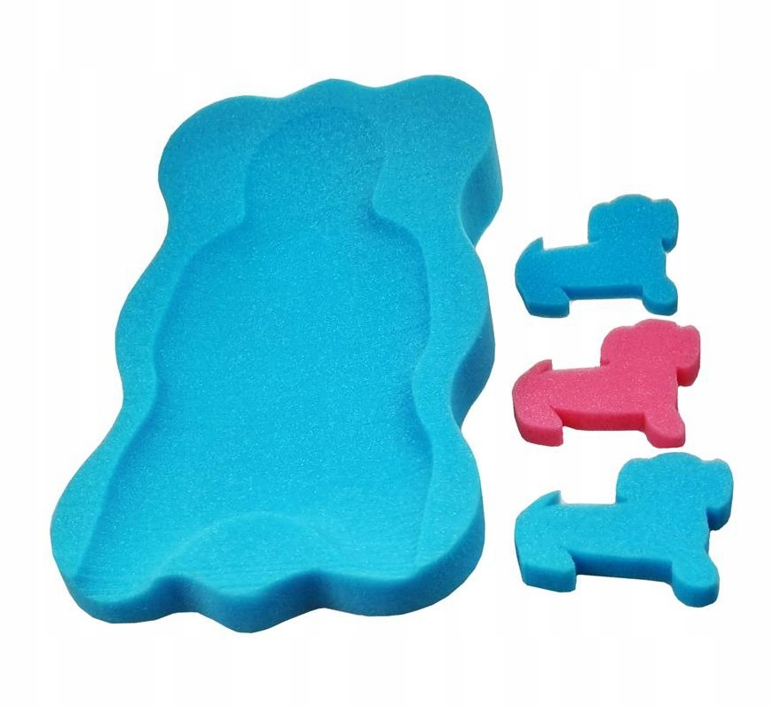 MATERACYK DO KĄPIELI GĄBKA MATA DO WANNY + 3 GĄBKI Kolor Odcienie niebieskiego