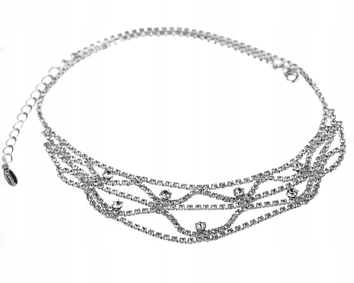 Stříbrná kolia se zirkony Křišťálový náhrdelník Efekyowny Český Jablonex