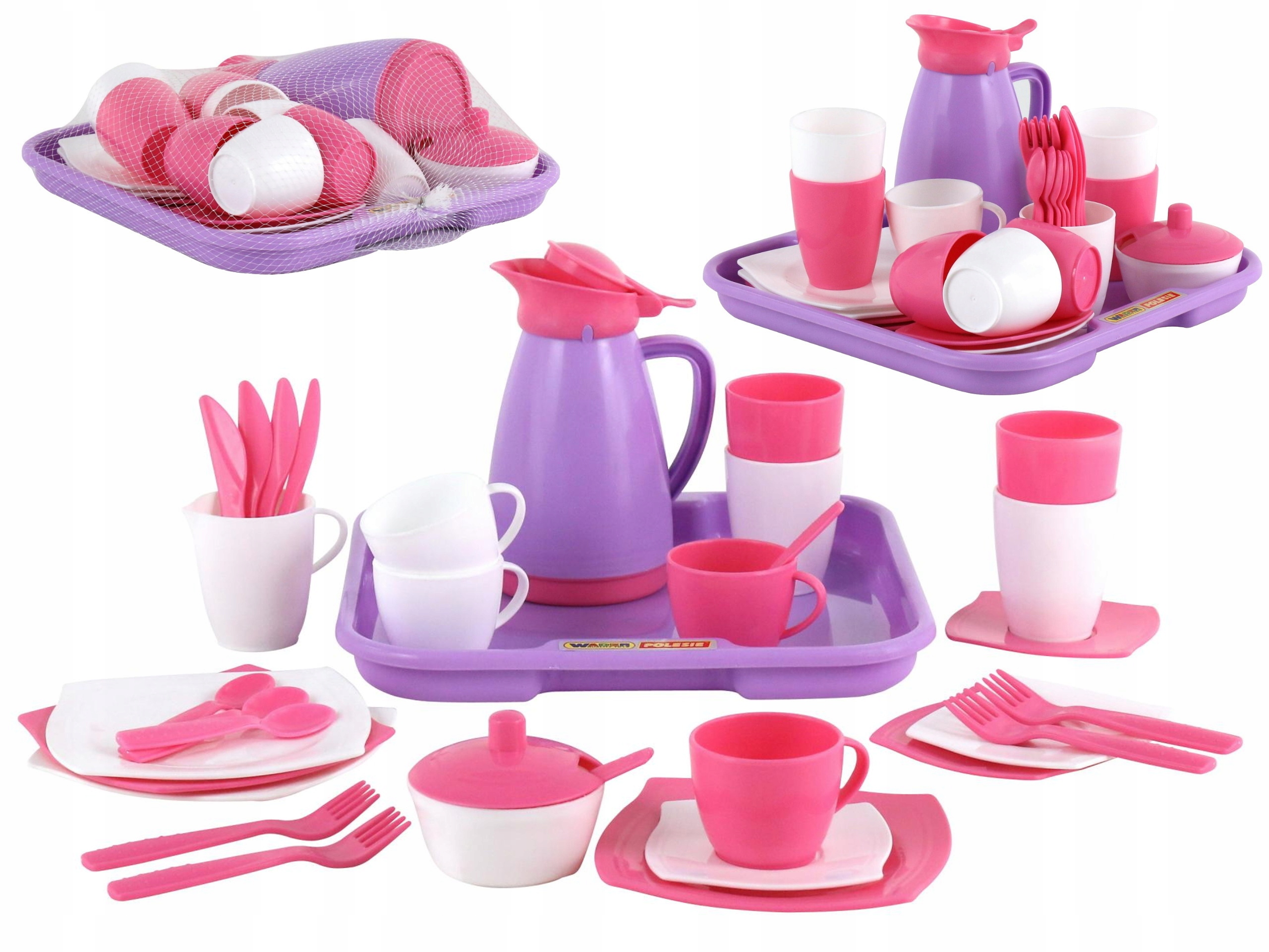 

Zestaw Naczyń Naczynia taca garnki talerze 34 el