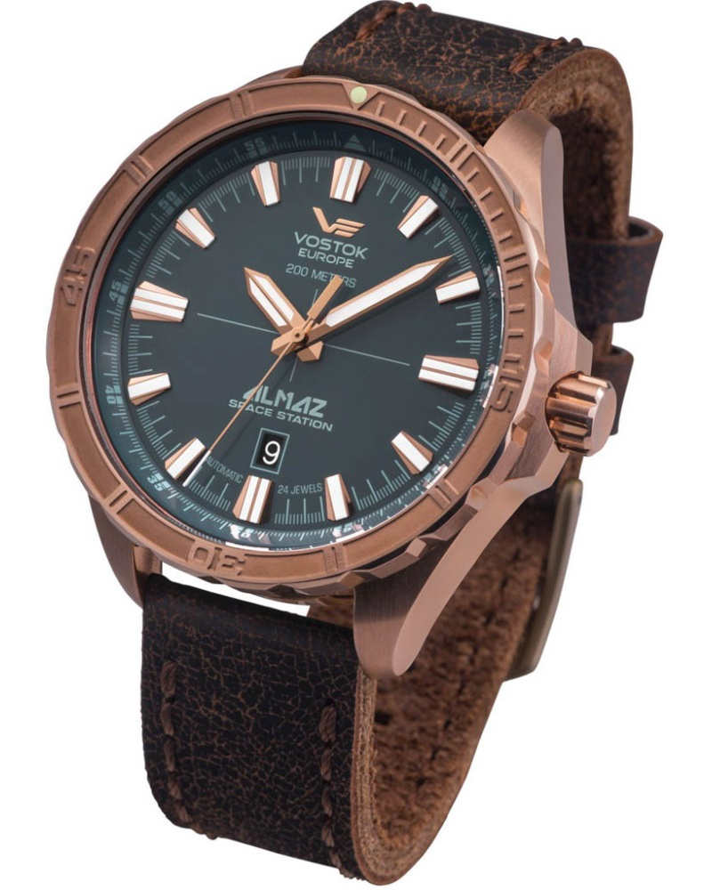 Nové Originální Pánské hodinky Vostok Europe NH35A-320O507 Almaz Bronze