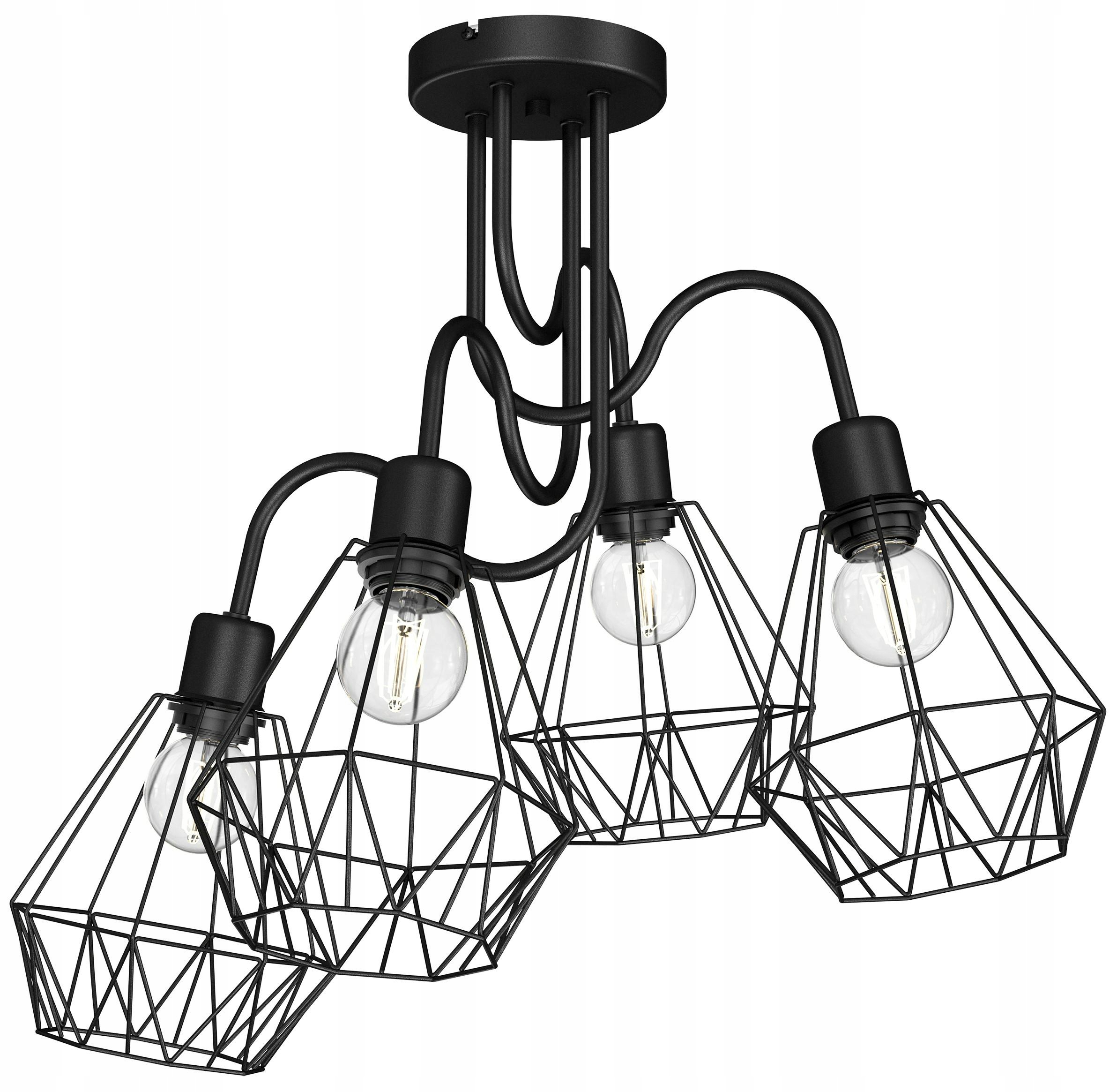 Stropná lampa Bergen čierna kovová dizajnová do jedálne