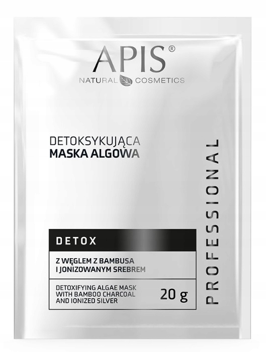 APIS DETOX Maska algowa z Węglem czarna mat 20g